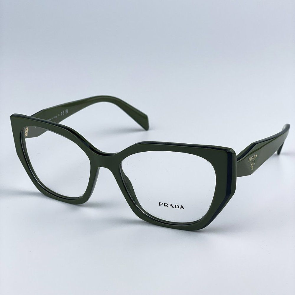 NEW Prada PR18WV 13J1O1 Sage Green Black Cat Eye Women Eyeglasses
